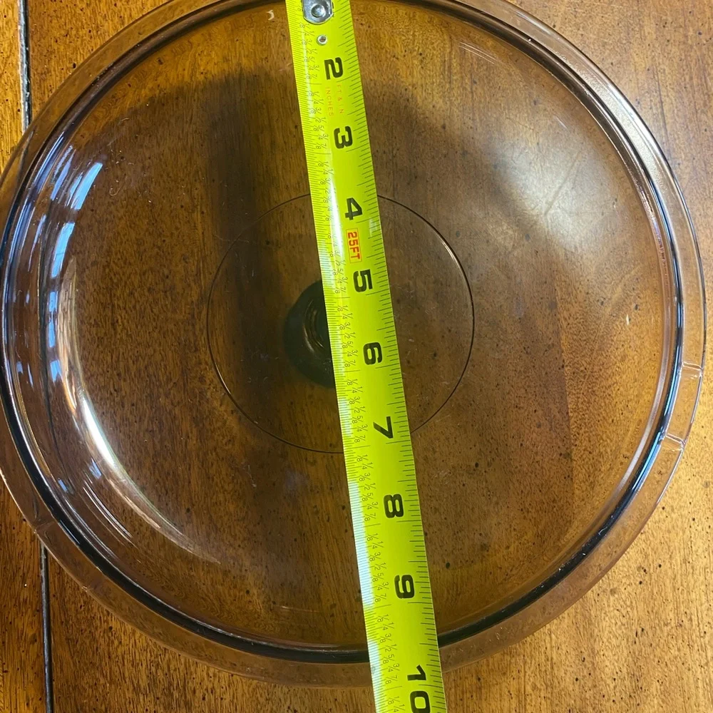 Corning Vision V12C Amber Glass Lid Fit 9 3/8” Openning